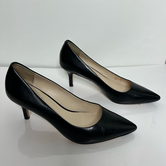 Cole Haan Black Pointed Toe Leather Heels Womens Size 6.5B - Picture 3 of 9